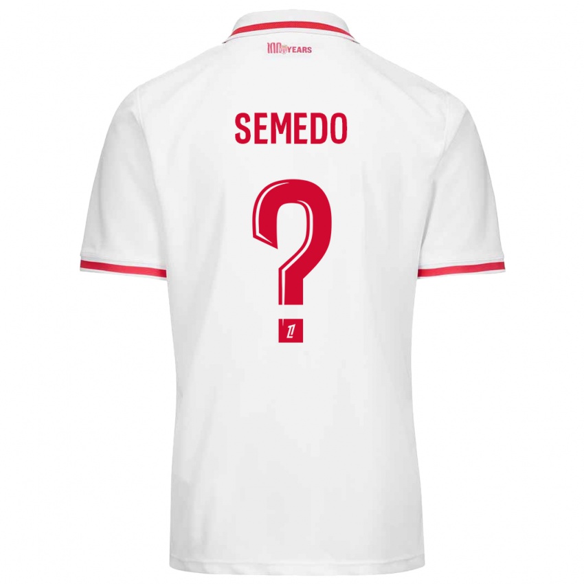 Enfant Maillot Jordan Semedo #0 Blanc Rouge Tenues Domicile 2024/25 T-Shirt Suisse