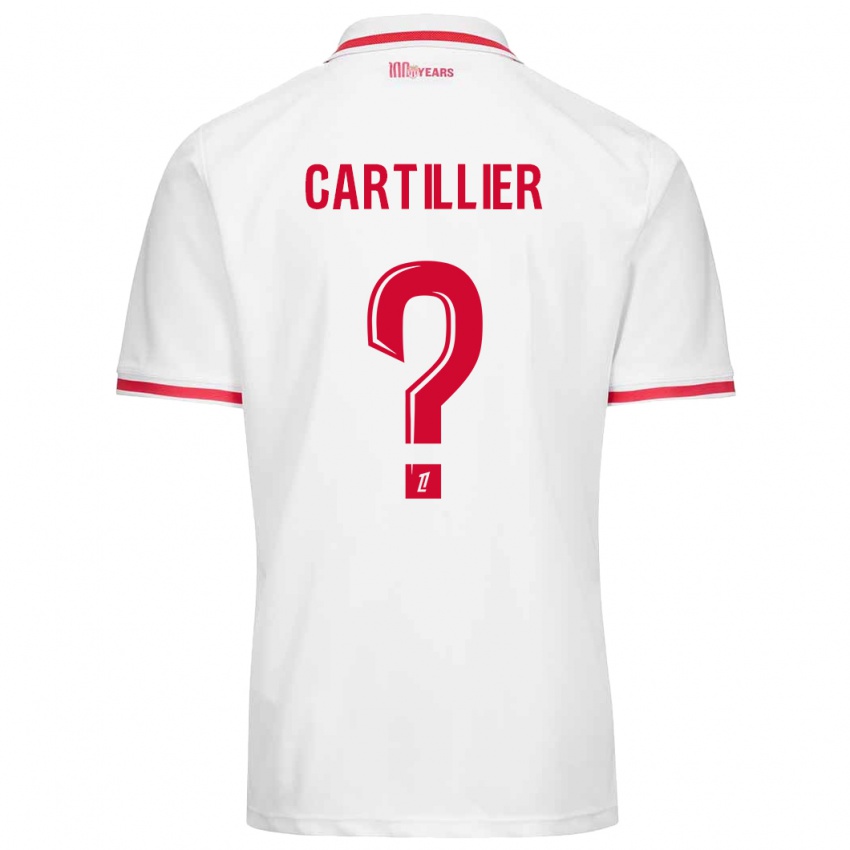 Enfant Maillot Antonin Cartillier #0 Blanc Rouge Tenues Domicile 2024/25 T-Shirt Suisse