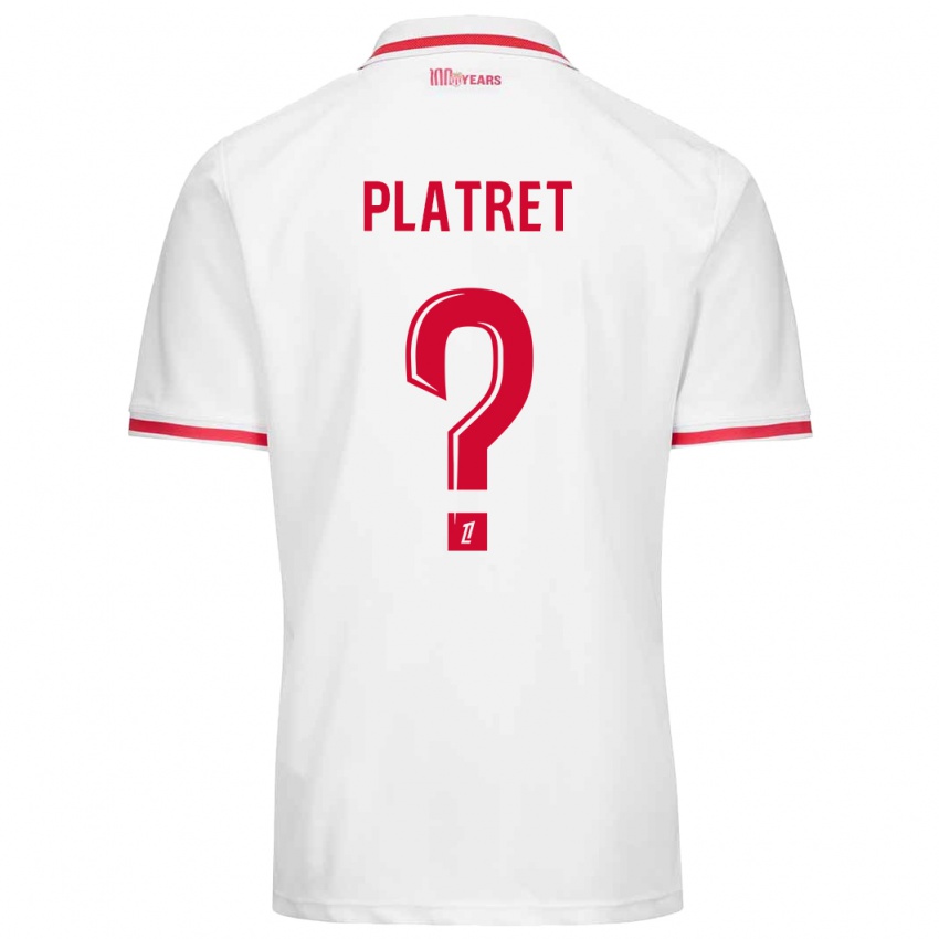 Enfant Maillot Aurélien Platret #0 Blanc Rouge Tenues Domicile 2024/25 T-Shirt Suisse