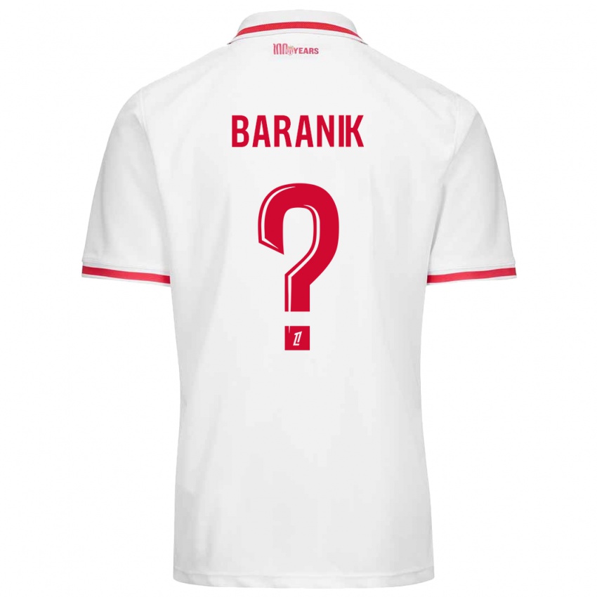 Enfant Maillot Florian Baranik #0 Blanc Rouge Tenues Domicile 2024/25 T-Shirt Suisse