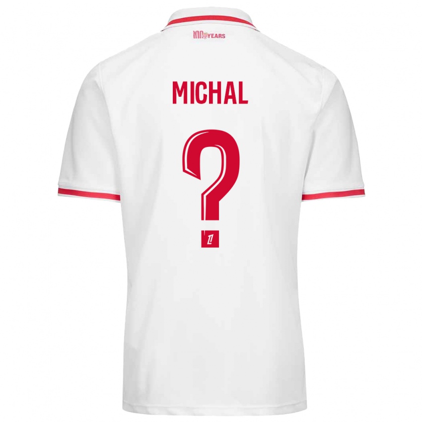 Enfant Maillot Lucas Michal #0 Blanc Rouge Tenues Domicile 2024/25 T-Shirt Suisse