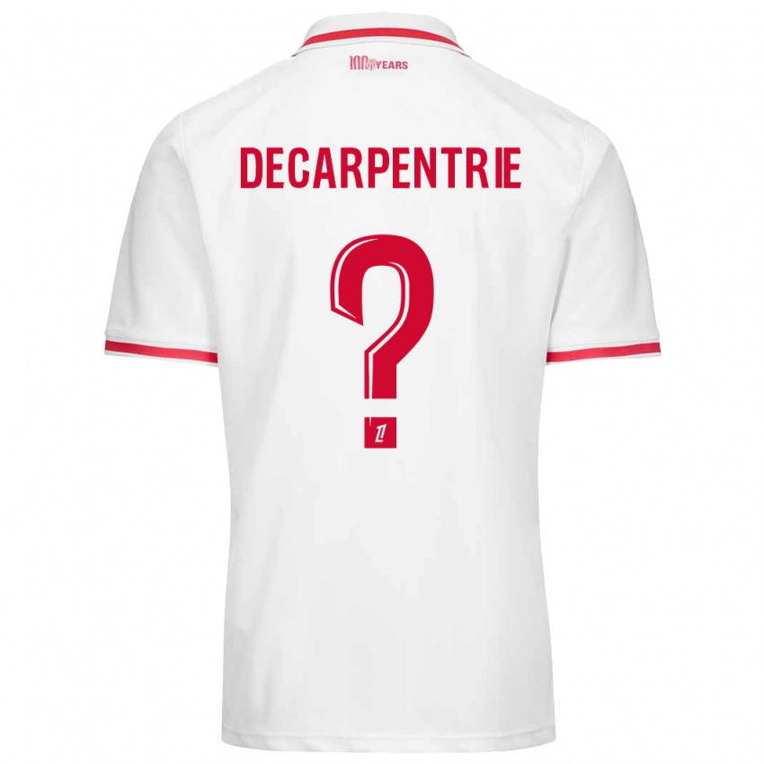 Enfant Maillot Valentin Decarpentrie #0 Blanc Rouge Tenues Domicile 2024/25 T-Shirt Suisse