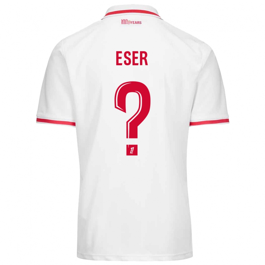 Enfant Maillot Allan Eser #0 Blanc Rouge Tenues Domicile 2024/25 T-Shirt Suisse