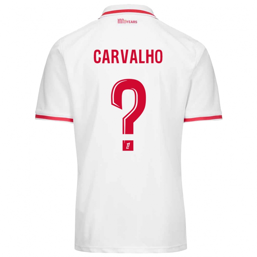 Enfant Maillot Lorenzo Carvalho #0 Blanc Rouge Tenues Domicile 2024/25 T-Shirt Suisse