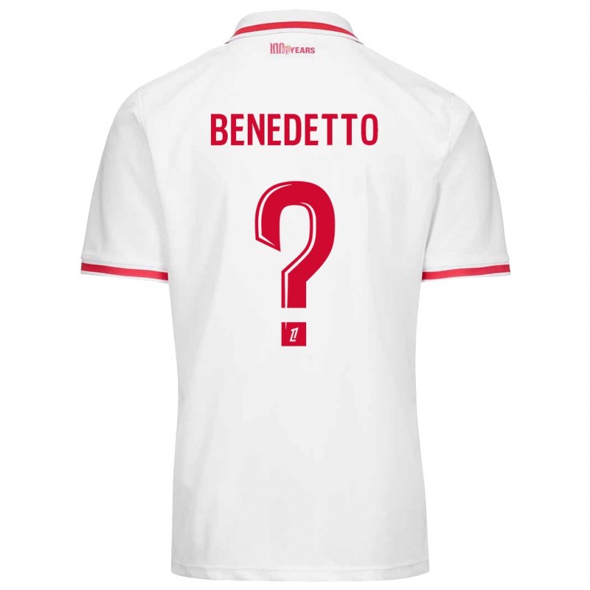 Enfant Maillot Antéo Benedetto #0 Blanc Rouge Tenues Domicile 2024/25 T-Shirt Suisse