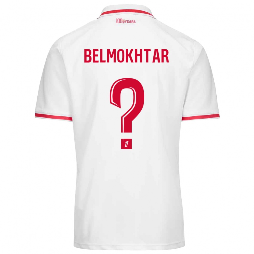 Enfant Maillot Ilies Belmokhtar #0 Blanc Rouge Tenues Domicile 2024/25 T-Shirt Suisse