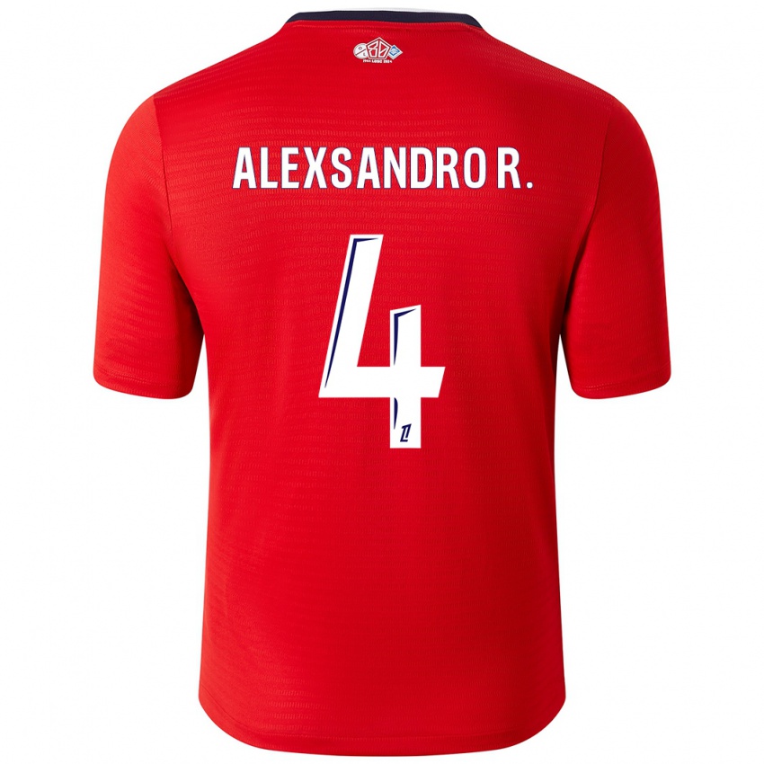 Enfant Maillot Alexsandro #4 Rouge Blanc Tenues Domicile 2024/25 T-Shirt Suisse