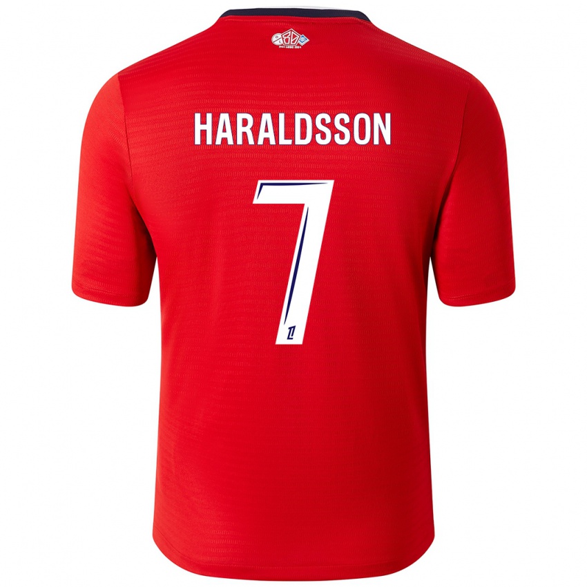 Enfant Maillot Hákon Arnar Haraldsson #7 Rouge Blanc Tenues Domicile 2024/25 T-Shirt Suisse