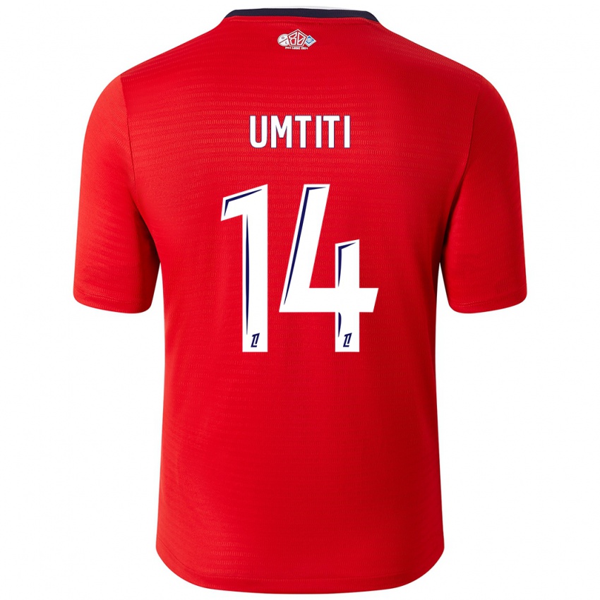 Kinder Samuel Umtiti #14 Rot Weiß Heimtrikot Trikot 2024/25 T-Shirt Schweiz