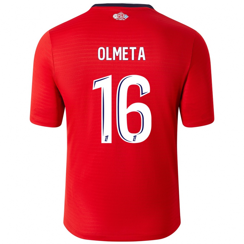 Enfant Maillot Lisandru Olmeta #16 Rouge Blanc Tenues Domicile 2024/25 T-Shirt Suisse