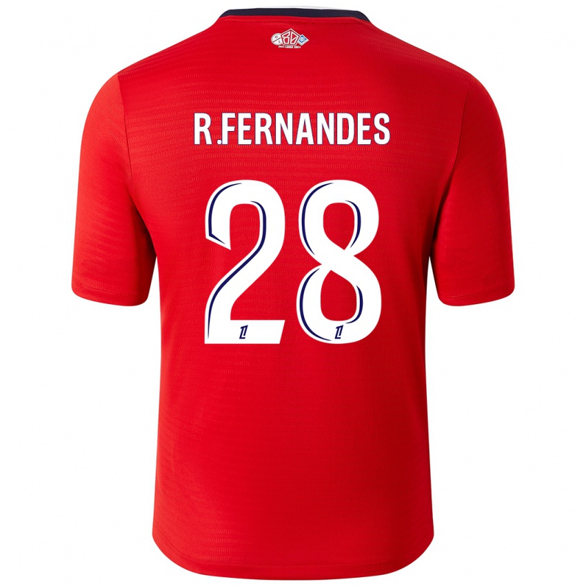 Enfant Maillot Rafael Fernandes #28 Rouge Blanc Tenues Domicile 2024/25 T-Shirt Suisse