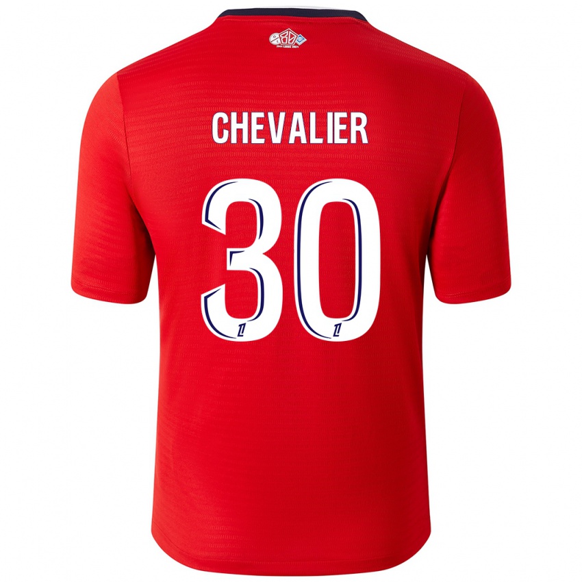 Enfant Maillot Lucas Chevalier #30 Rouge Blanc Tenues Domicile 2024/25 T-Shirt Suisse