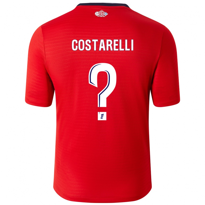 Enfant Maillot Morgan Costarelli #0 Rouge Blanc Tenues Domicile 2024/25 T-Shirt Suisse