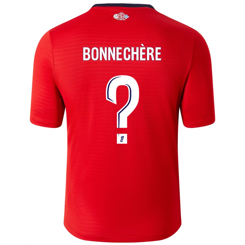 Enfant Maillot Victor Bonnechère #0 Rouge Blanc Tenues Domicile 2024/25 T-Shirt Suisse