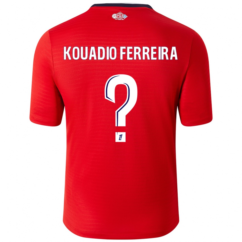 Enfant Maillot Wilfrid Kouadio Ferreira #0 Rouge Blanc Tenues Domicile 2024/25 T-Shirt Suisse