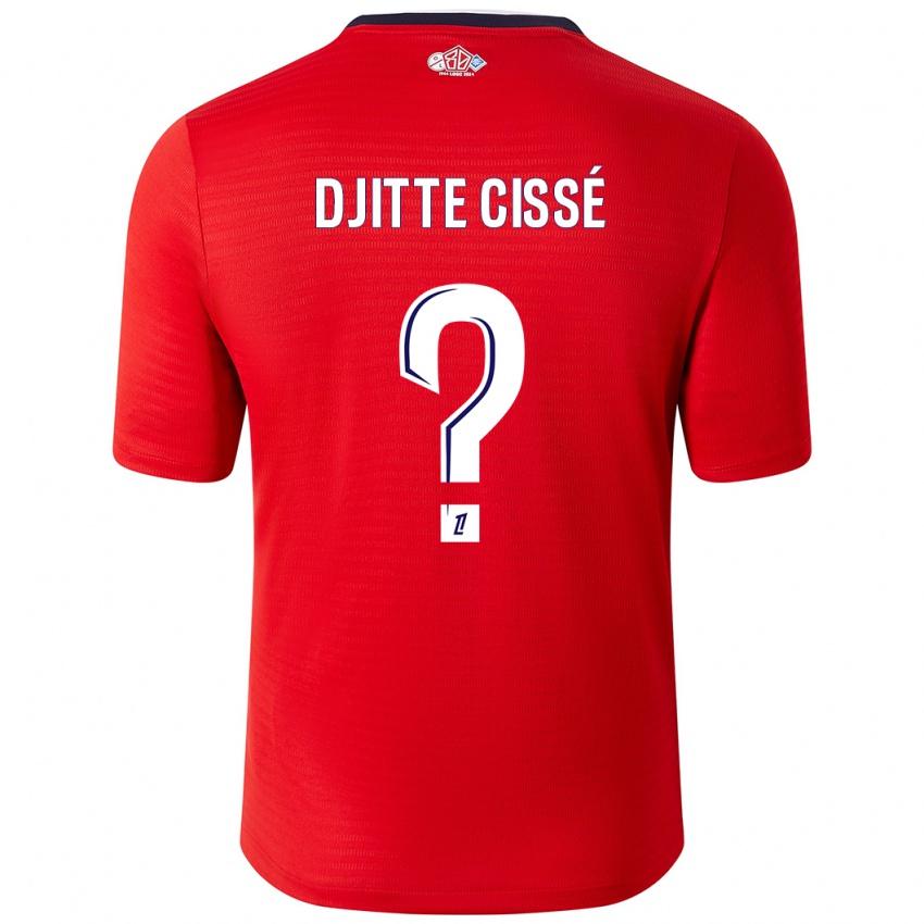 Enfant Maillot Babacar Djitte Cissé #0 Rouge Blanc Tenues Domicile 2024/25 T-Shirt Suisse