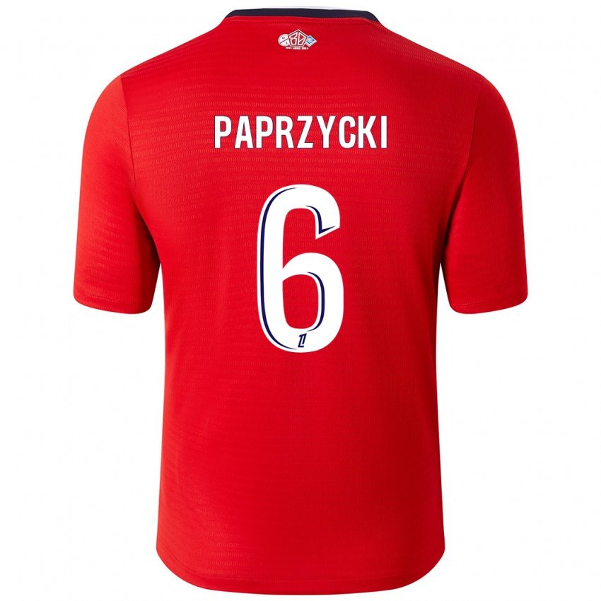 Enfant Maillot Aurore Paprzycki #6 Rouge Blanc Tenues Domicile 2024/25 T-Shirt Suisse