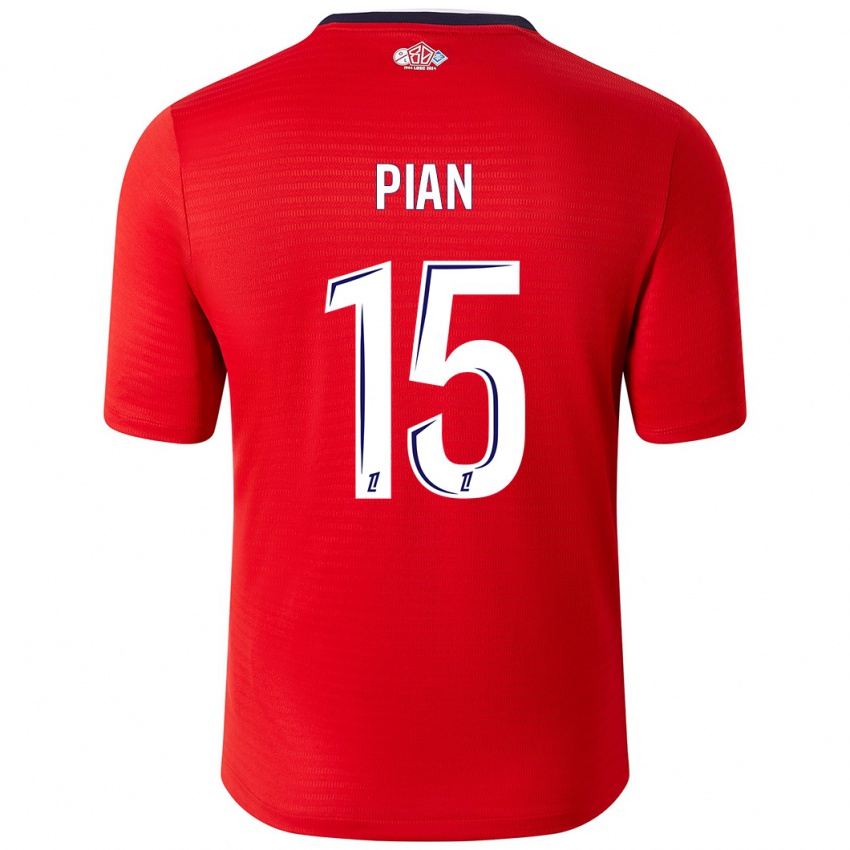 Enfant Maillot Julie Pian #15 Rouge Blanc Tenues Domicile 2024/25 T-Shirt Suisse