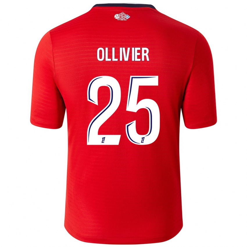 Enfant Maillot Agathe Ollivier #25 Rouge Blanc Tenues Domicile 2024/25 T-Shirt Suisse