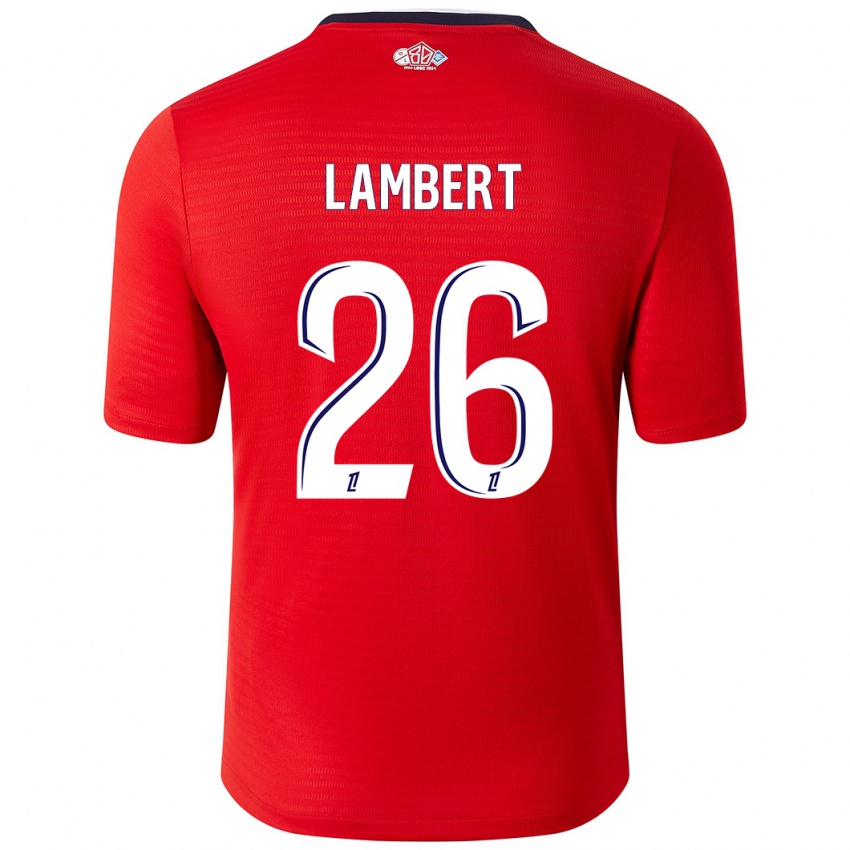 Enfant Maillot Anaïs Lambert #26 Rouge Blanc Tenues Domicile 2024/25 T-Shirt Suisse