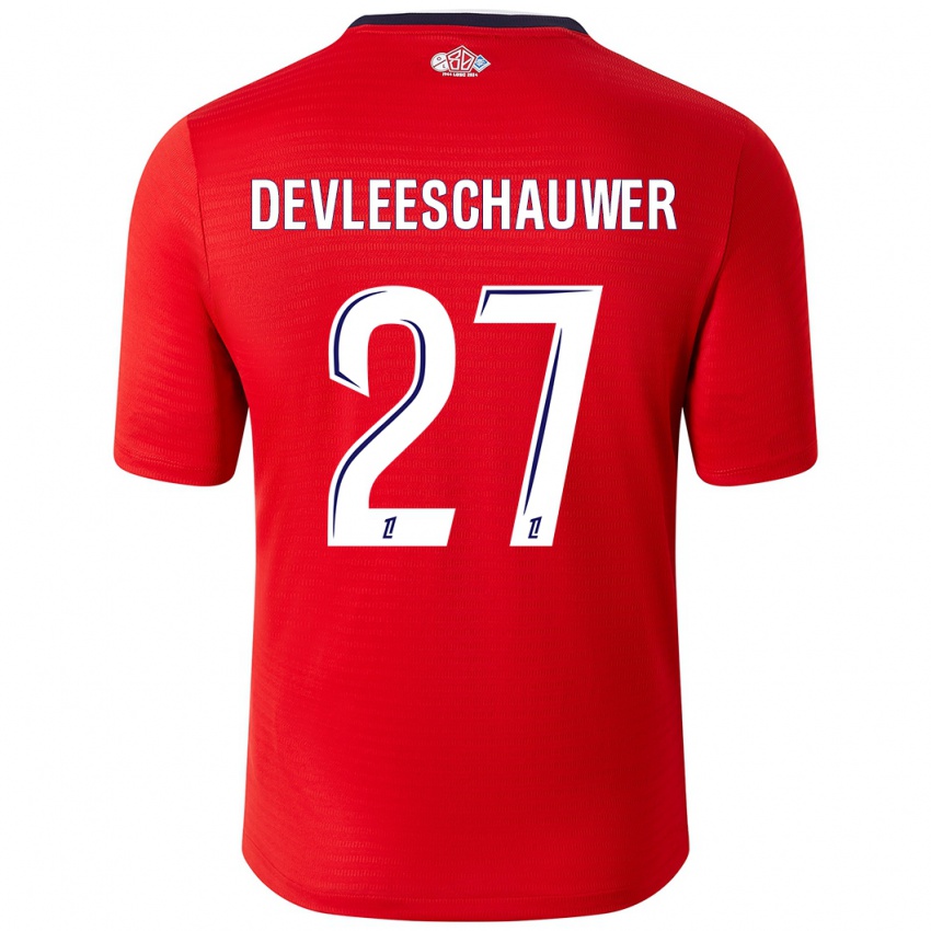 Enfant Maillot Gwenaëlle Devleeschauwer #27 Rouge Blanc Tenues Domicile 2024/25 T-Shirt Suisse