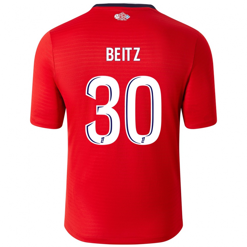 Enfant Maillot Taylor Beitz #30 Rouge Blanc Tenues Domicile 2024/25 T-Shirt Suisse