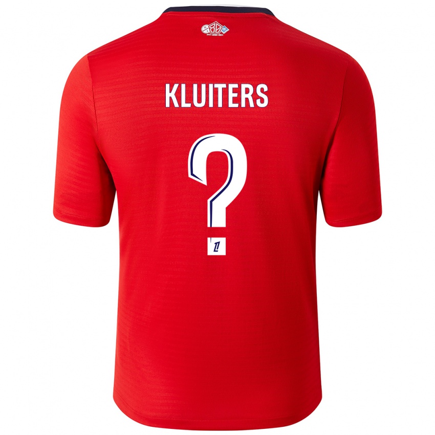 Enfant Maillot Luuk Kluiters #0 Rouge Blanc Tenues Domicile 2024/25 T-Shirt Suisse