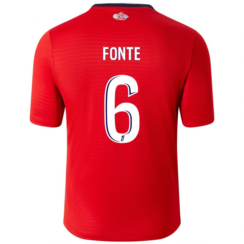 Enfant Maillot Jose Fonte #6 Rouge Blanc Tenues Domicile 2024/25 T-Shirt Suisse