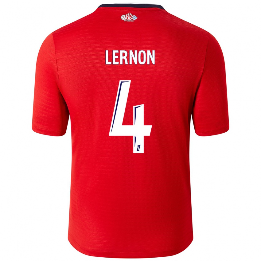 Enfant Maillot Jessica Lernon #4 Rouge Blanc Tenues Domicile 2024/25 T-Shirt Suisse