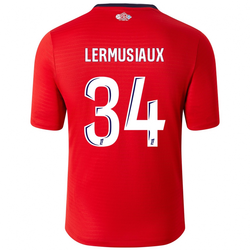 Enfant Maillot Chrystal Lermusiaux #34 Rouge Blanc Tenues Domicile 2024/25 T-Shirt Suisse