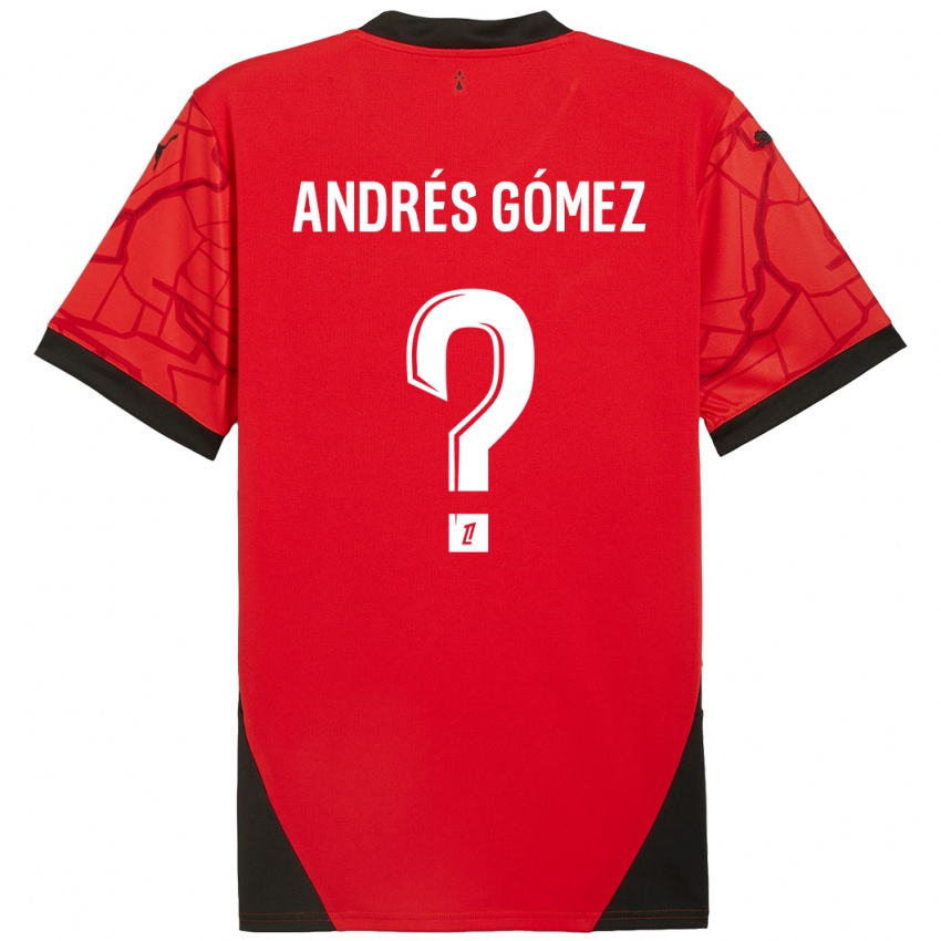 Enfant Maillot Carlos Andrés Gómez #0 Rouge Noir Tenues Domicile 2024/25 T-Shirt Suisse