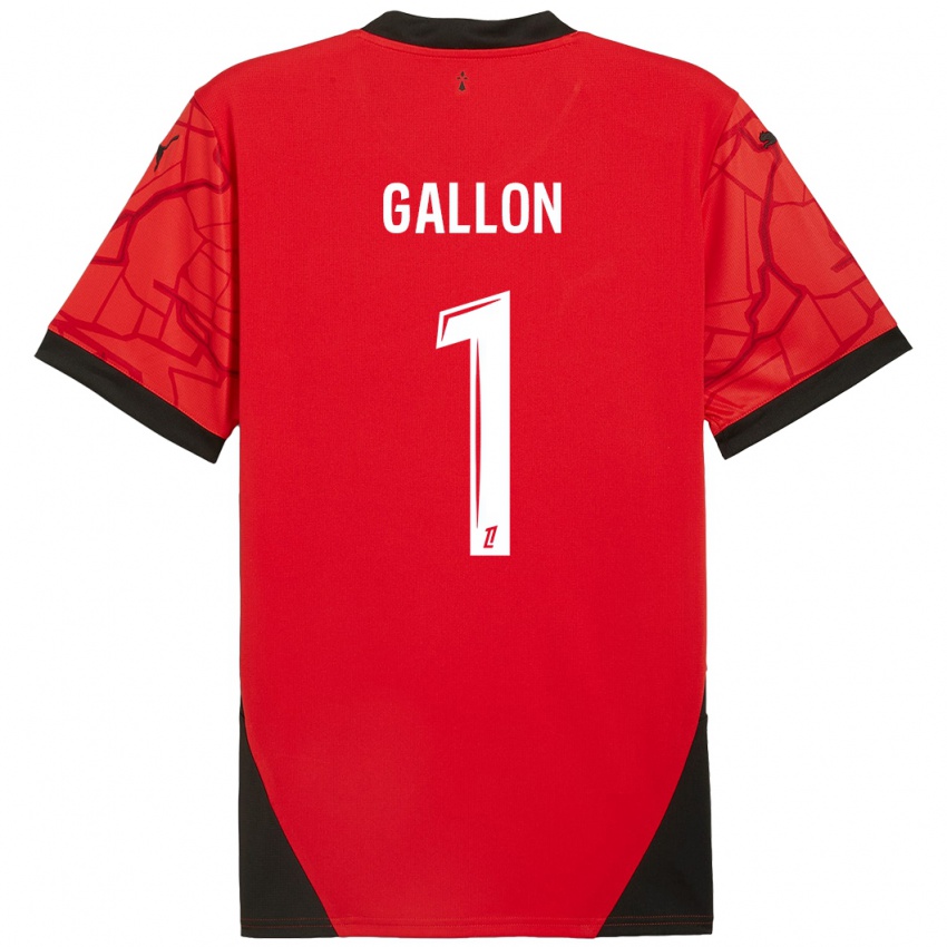 Enfant Maillot Gauthier Gallon #1 Rouge Noir Tenues Domicile 2024/25 T-Shirt Suisse