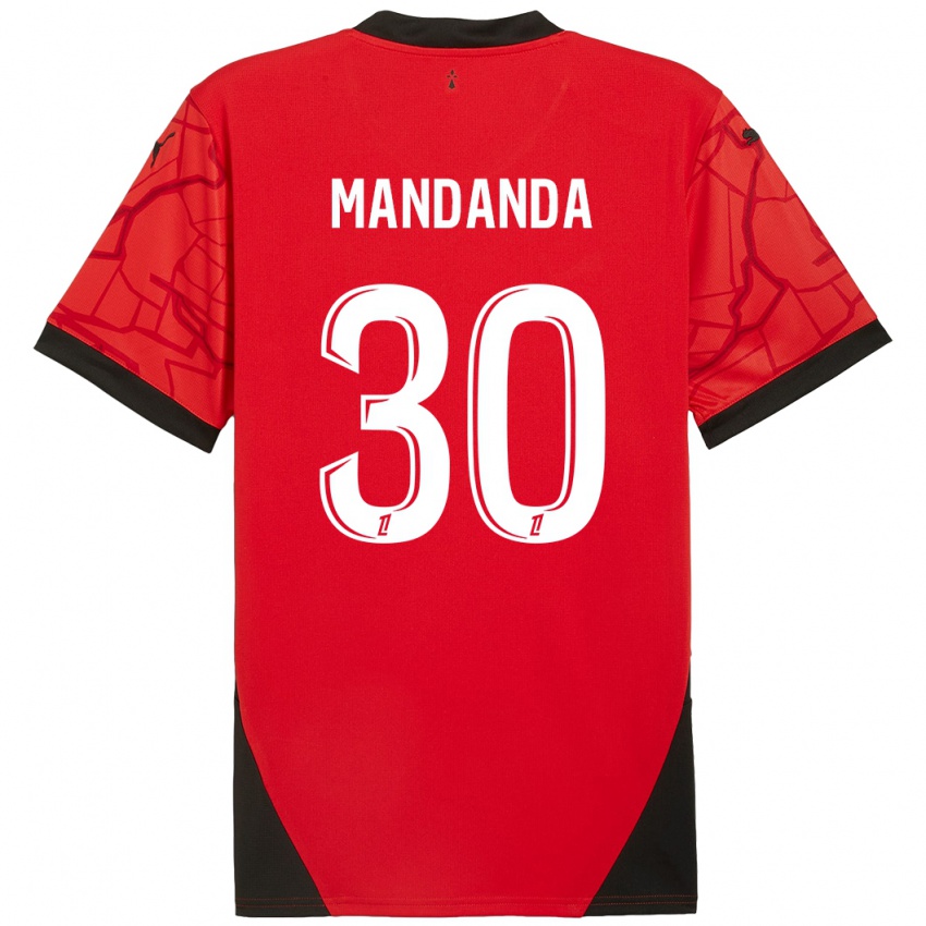 Enfant Maillot Steve Mandanda #30 Rouge Noir Tenues Domicile 2024/25 T-Shirt Suisse