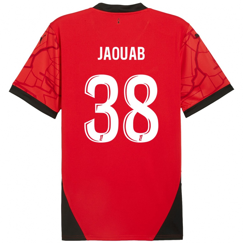 Enfant Maillot Mohamed Jaouab #38 Rouge Noir Tenues Domicile 2024/25 T-Shirt Suisse