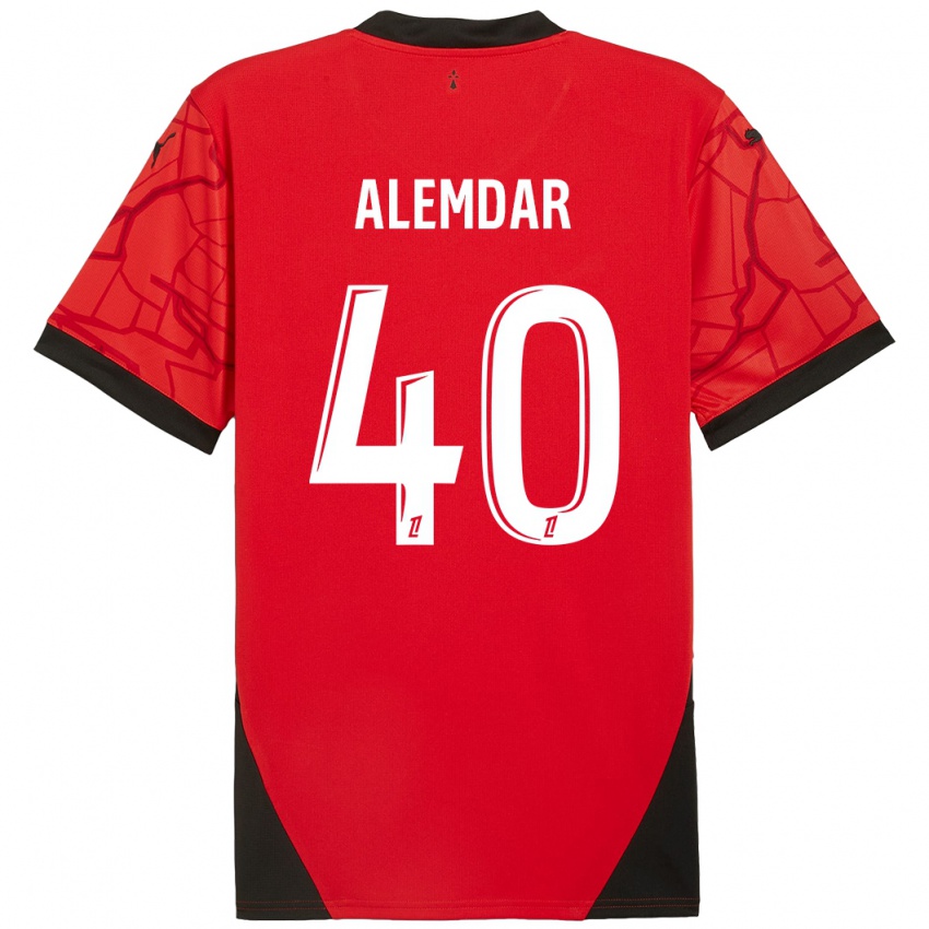 Enfant Maillot Doğan Alemdar #40 Rouge Noir Tenues Domicile 2024/25 T-Shirt Suisse