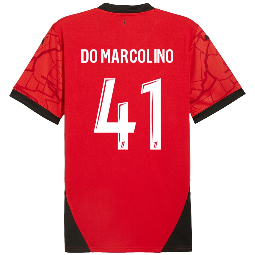 Enfant Maillot Alan Do Marcolino #41 Rouge Noir Tenues Domicile 2024/25 T-Shirt Suisse