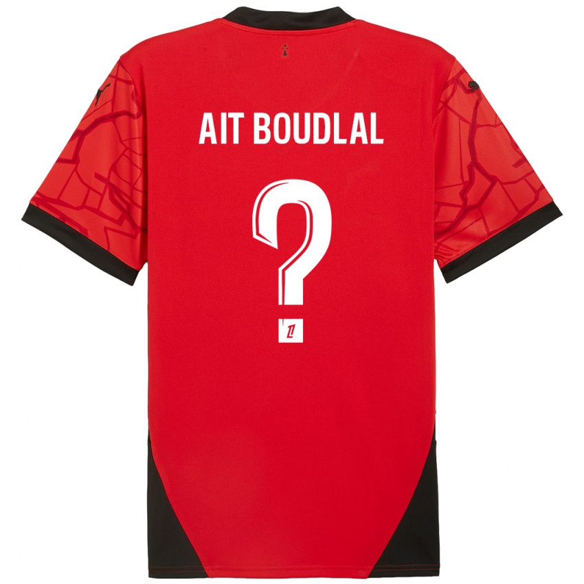 Enfant Maillot Abdelhamid Ait Boudlal #0 Rouge Noir Tenues Domicile 2024/25 T-Shirt Suisse