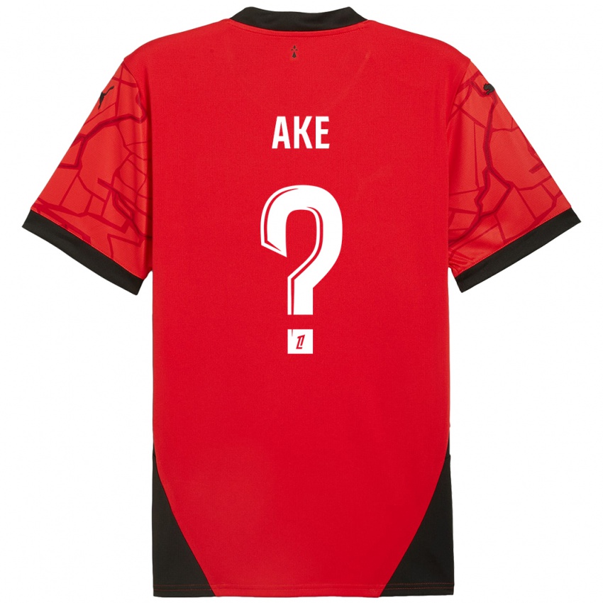 Enfant Maillot Junior Ake #0 Rouge Noir Tenues Domicile 2024/25 T-Shirt Suisse