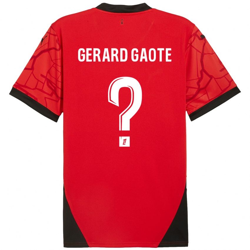 Enfant Maillot Steven Gerard Gaote #0 Rouge Noir Tenues Domicile 2024/25 T-Shirt Suisse