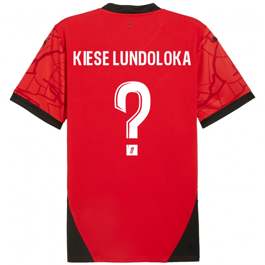 Enfant Maillot Jeanslor Kiese Lundoloka #0 Rouge Noir Tenues Domicile 2024/25 T-Shirt Suisse