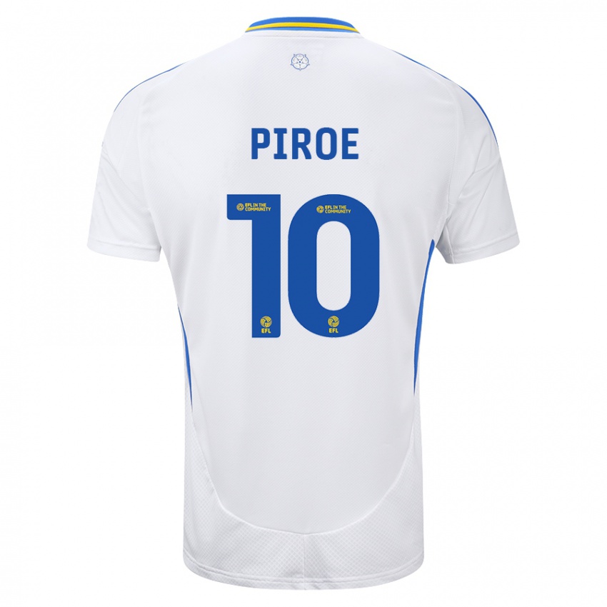 Enfant Maillot Joël Piroe #10 Blanc Bleu Tenues Domicile 2024/25 T-Shirt Suisse