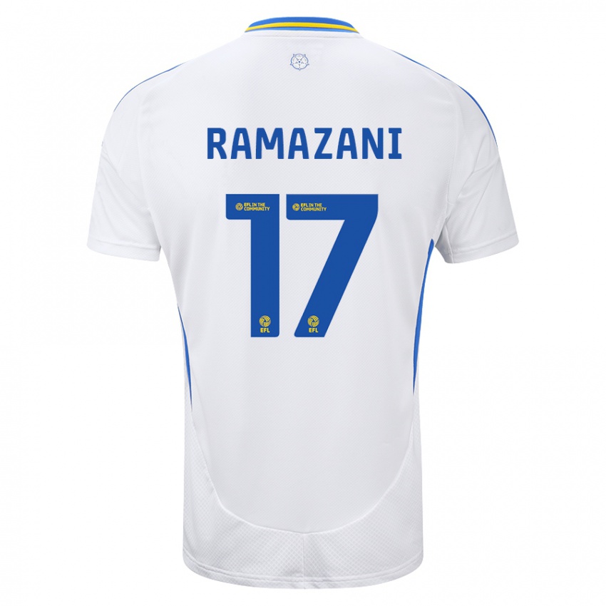 Enfant Maillot Largie Ramazani #17 Blanc Bleu Tenues Domicile 2024/25 T-Shirt Suisse