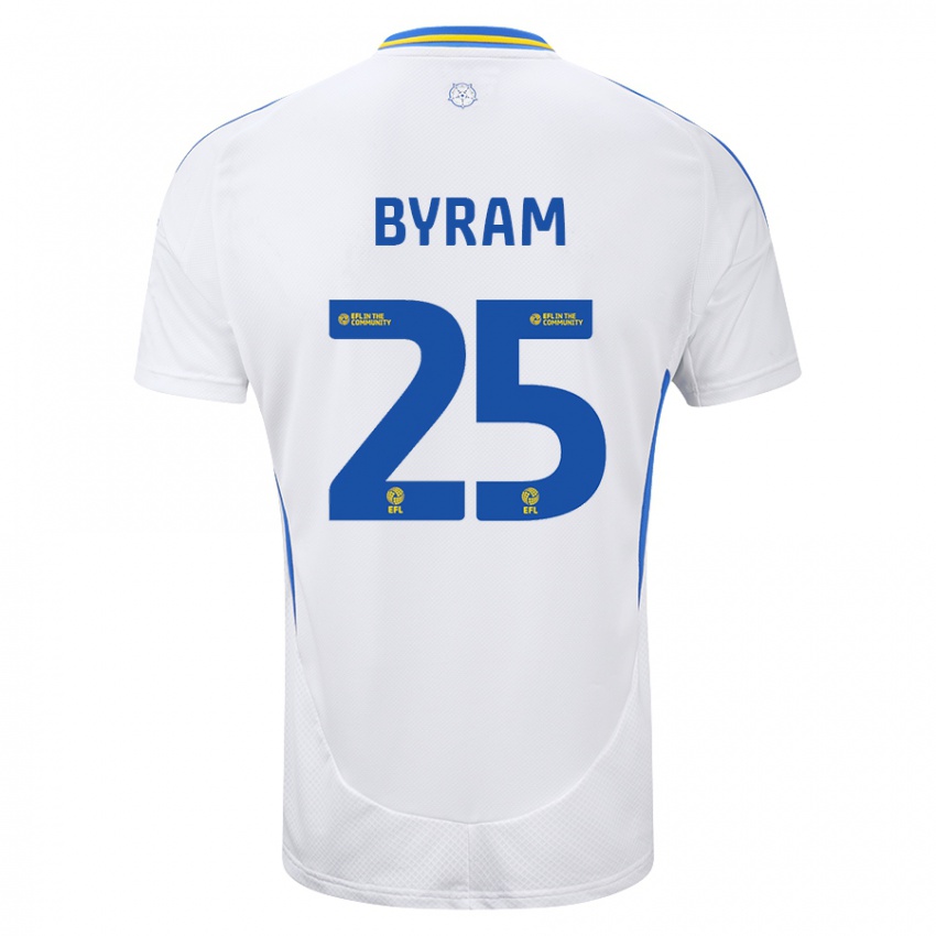 Kinder Sam Byram #25 Weiß Blau Heimtrikot Trikot 2024/25 T-Shirt Schweiz