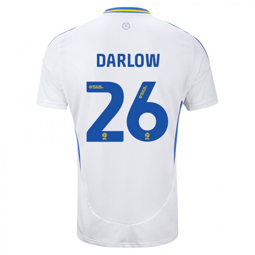 Enfant Maillot Karl Darlow #26 Blanc Bleu Tenues Domicile 2024/25 T-Shirt Suisse