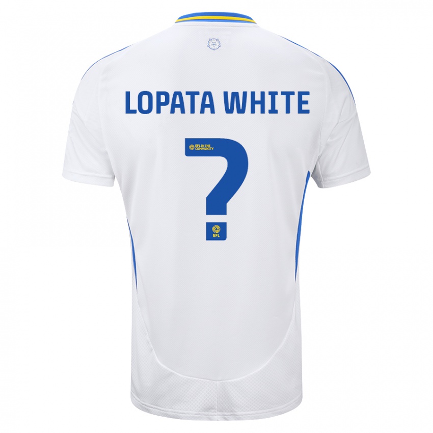 Enfant Maillot Reuben Lopata-White #0 Blanc Bleu Tenues Domicile 2024/25 T-Shirt Suisse