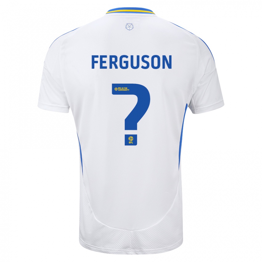 Enfant Maillot Connor Ferguson #0 Blanc Bleu Tenues Domicile 2024/25 T-Shirt Suisse