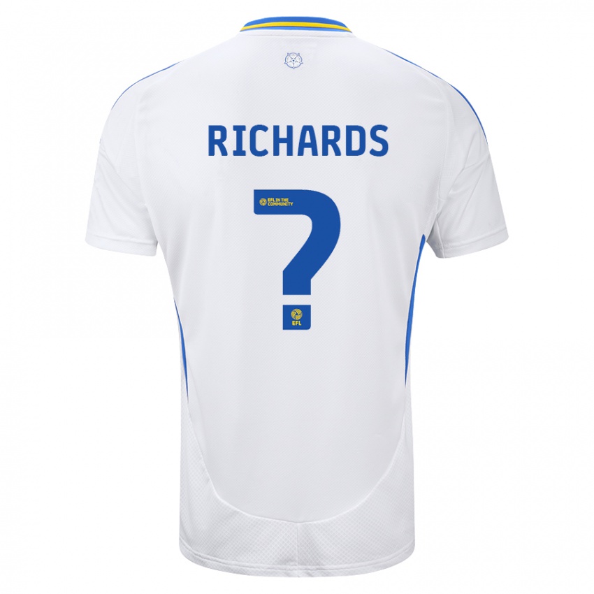 Enfant Maillot Joe Richards #0 Blanc Bleu Tenues Domicile 2024/25 T-Shirt Suisse