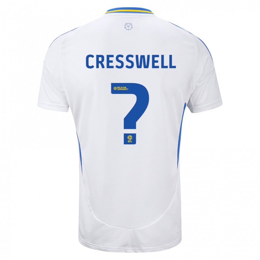 Enfant Maillot Alfie Cresswell #0 Blanc Bleu Tenues Domicile 2024/25 T-Shirt Suisse