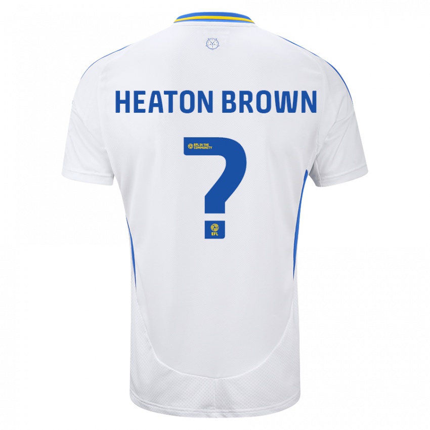 Enfant Maillot Heaton Brown #0 Blanc Bleu Tenues Domicile 2024/25 T-Shirt Suisse