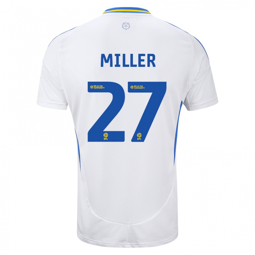 Enfant Maillot Amari Miller #27 Blanc Bleu Tenues Domicile 2024/25 T-Shirt Suisse